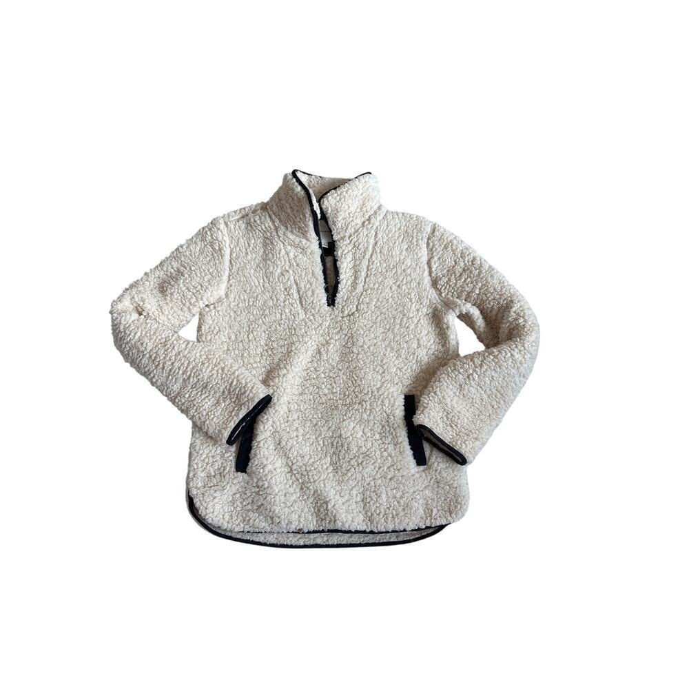 Thread & Supply Sherpa Quarter Zip Fleece Cream S
